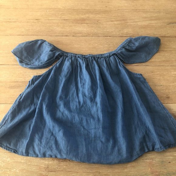 Madewell Indigo Cotton Gauzy Cold Shoulder S - Picture 2 of 6